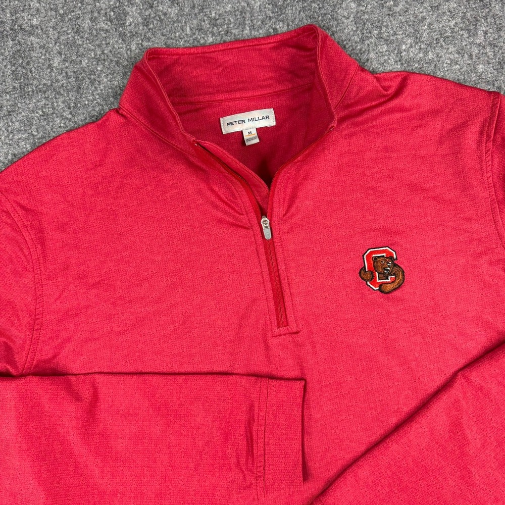 Peter Millar Perth 1/4 Zip Pullover Mens Medium Red Cornell University Big Red